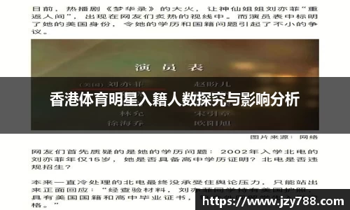 香港体育明星入籍人数探究与影响分析