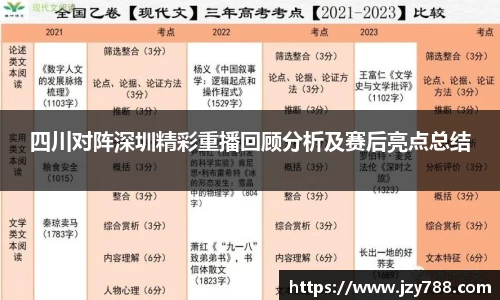 四川对阵深圳精彩重播回顾分析及赛后亮点总结