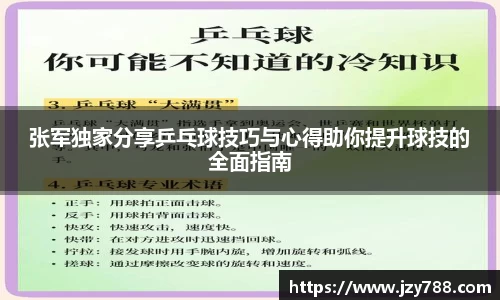 张军独家分享乒乓球技巧与心得助你提升球技的全面指南